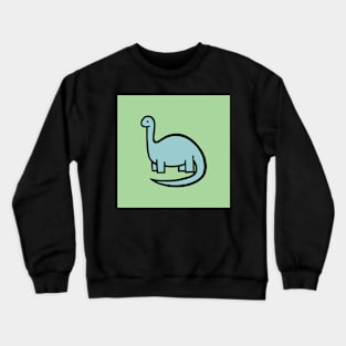 Blue Dinosaur on Green Crewneck Sweatshirt